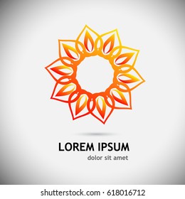 round abstract Flower. Vector