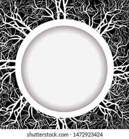 A round abstract frame of trees. Vector illstration