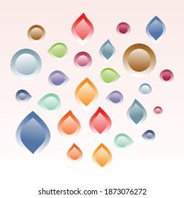 Round abstract gems background. Colorful design illustration