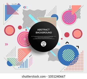 Round abstract of geometric graphic and mesh models with sweet color background for business banner, neat classic combination vector, illustration eps10