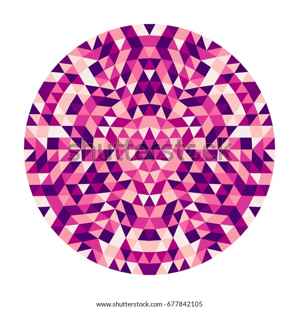 Round\
abstract geometric triangle kaleidoscopic mandala design symbol -\
symmetric vector pattern art from colored\
triangles