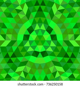 Round abstract geometrical triangle mandala background - vector kaleidoscope pattern graphic art from green triangles