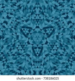 Round abstract geometrical triangle mandala background - symmetric vector pattern graphic art from colored triangles