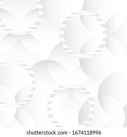 Round Abstract Line Seamless Pattern. Circle White abstract seamless geometric background. Art style can be used in cover design, book design, poster, cd cover, flyer, website. Vector.