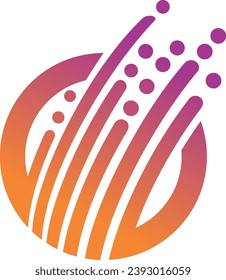 round abstract loop technology vector logo