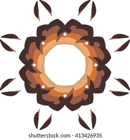 round abstract ornament frame on white background