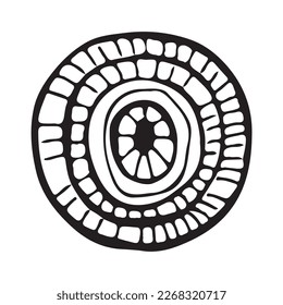 round abstract ornament frame. Round shape. Infographic element isolated white background. retro style. Clipart. Vector illustration.