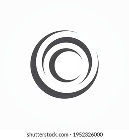 Round abstract rotate, twist, spin, wind, twirl logo icon