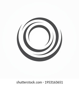 Round abstract rotate, twist, spin, wind, twirl logo icon