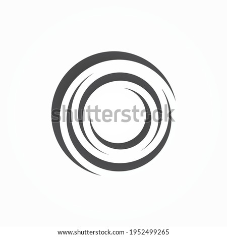 Round abstract rotate, twist, spin, wind, twirl logo icon