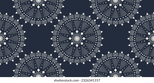 Round abstract seamless pattern for fashion clothing, wrapping, background, Vector illustration.