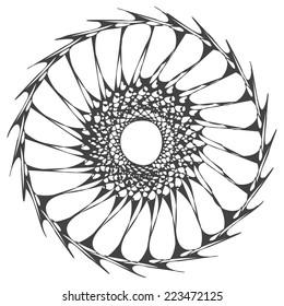 Round abstract shape in dragons style with jagged edges