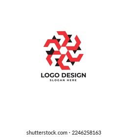 Runde abstrakte Logo-Design-Vektorgrafik