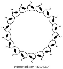 Round  abstract silhouette frame 
