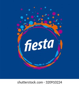 Round abstract vector logo for a holiday on a blue background