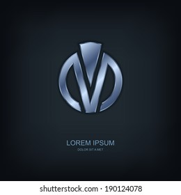 Round abstract vector template design logo, Business technology universal idea