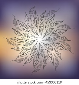 round abstraction. feathers, leaves background