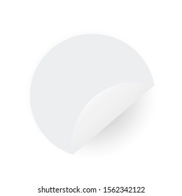 The round adhesive sticker is blank, simulated with curved corners. Blank white circular stripe And white circle vector sticker, icon illustrations and vector