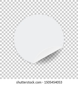 The round adhesive sticker is blank white circle vector, icon illustrations and vector