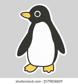 A round, adorable black penguin in a simple standing pose.