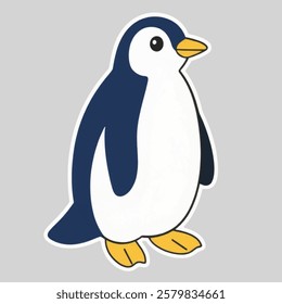 A round, adorable blue penguin in a simple standing pose.