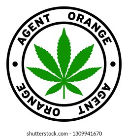 Round Agent Orange Marijuana Strain Clipart