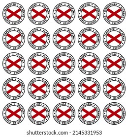 Round Alabama City Flag Clipart Set