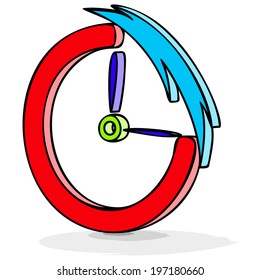 Round alarm clock 3d on a white background