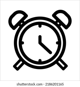 Runde Wecker-Symbol auf weißem Hintergrund