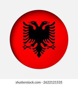Round Albania national flag highlight icon, sticker