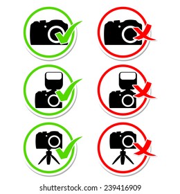Round alowing and prohibiting camera signs