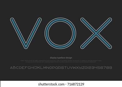 round alphabet letters and numbers. vector, font type design. sport style, regular lettering. geometric, thin line typesetting. dynamic typeface
