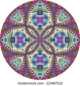 Round American culture pattern in vector art for esoteric business, meditation or decoration