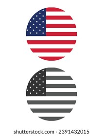 The round American flag. Star Spangled flag, Colorful national flag.digital illustration,computer illustration,vector illustration
Simple vector button flag - Usa
