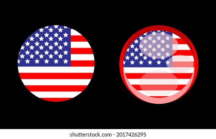 round american flag vector illustration. commemoration of holidays, anniversaries. icon or logo