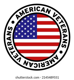 Round American Veterans United States Flag Clipart