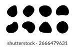 Round Amorphous Liquid Blob Fluid Shape Collection Vector Illustration