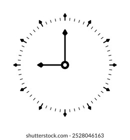 round analog clock. Analog clock concept with arrow sign. simple analog watch face