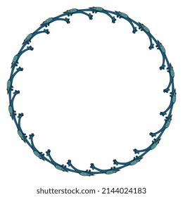 Round animal frame or border with fantastic medieval dragons.