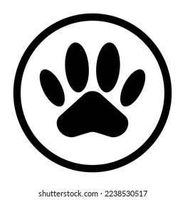 Round animal symbol. Paw Icon. Vector.