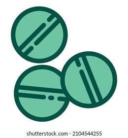 Round antibiotic icon outline vector. Pill injection. Medicine tablet