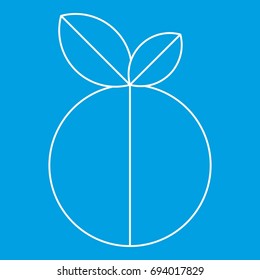 Round apple icon blue outline style isolated vector illustration. Thin line sign