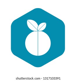 Round apple icon in simple style isolated on white background vector illustration