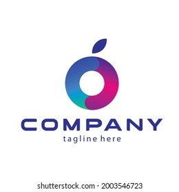 round apple logo template vector design