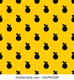 Round apple pattern seamless vector repeat geometric yellow for any design