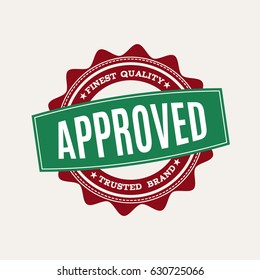 round approved stamp.Vector symbol for quality products