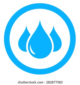 round aqua icon with blue drop silhouette