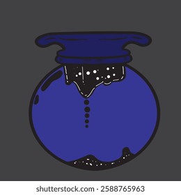 round aquarium icon blue color flat style