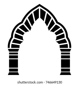 Round arch icon. Simple illustration of round arch vector icon for web