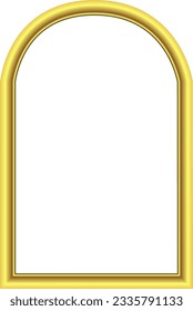 Round Arch rectangular frame architecture window door Gold picture frame luxury golden frame gold border Golden vector framework banner decoration decorative element template isolated abstract art